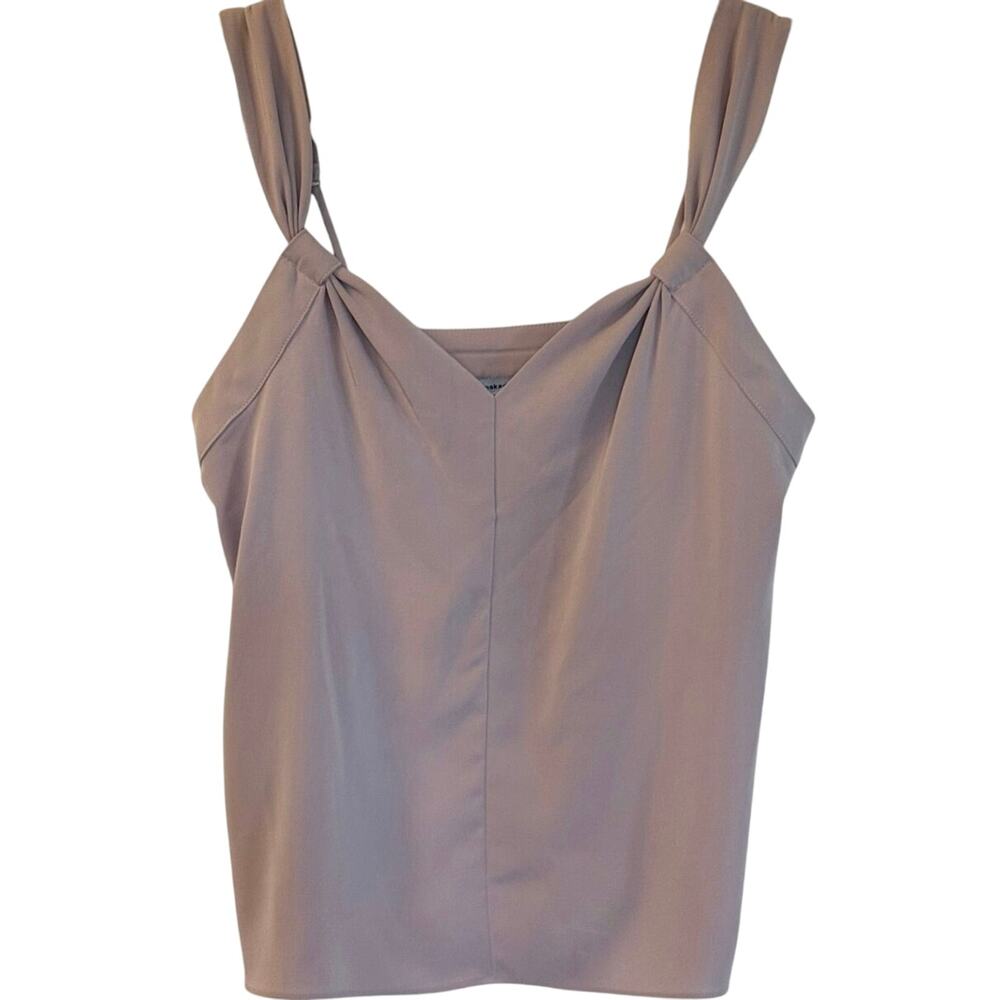 Naked Zebra V-Neck Knotted Straps Light Mauve Blouse Shirt Adult Small